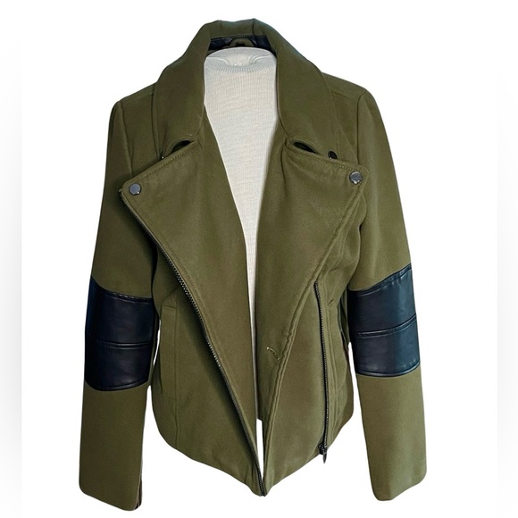 Rampage Asymmetrical Moto Jacket Size M Olive Green New with Tags - Picture 6 of 8